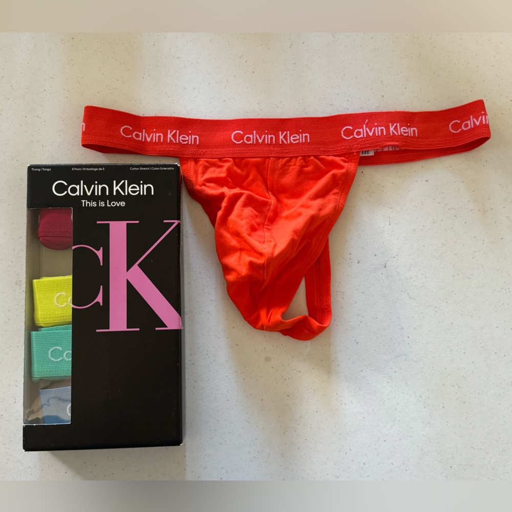 CALVIN KLEIN 4 PACK MENS THONG COTTON SIZE L